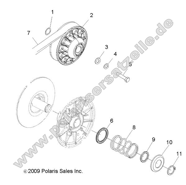 DRIVE TRAIN, SECONDARY CLUTCH