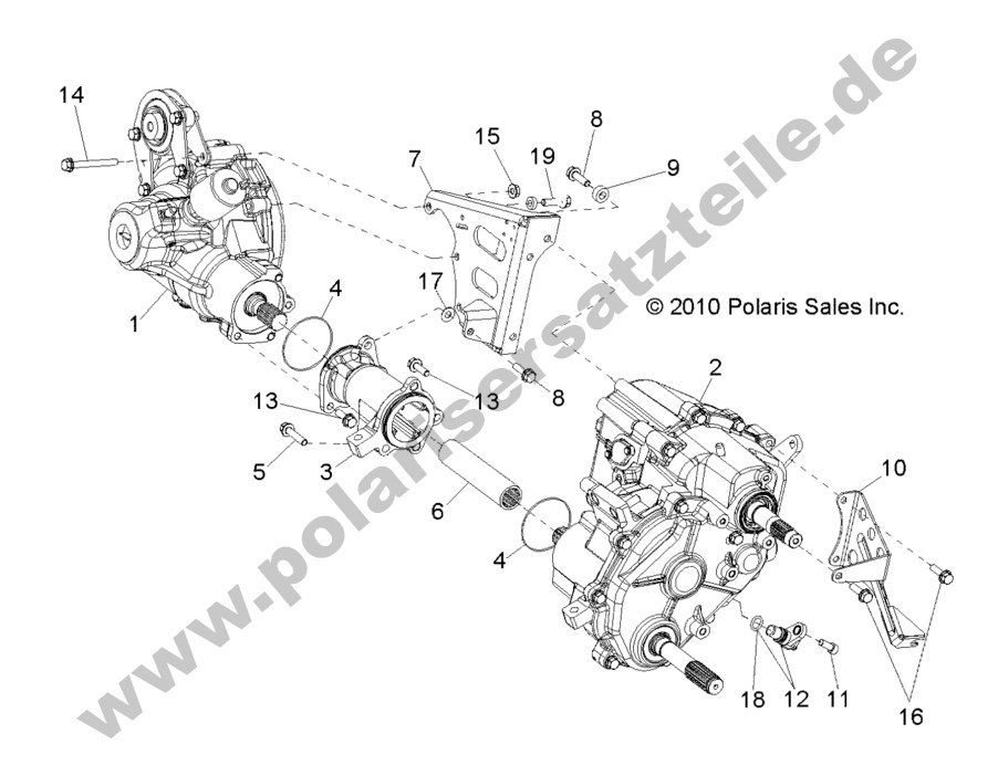 DRIVE TRAIN, GEARCASE, DIFFERENTIAL MOUNTING