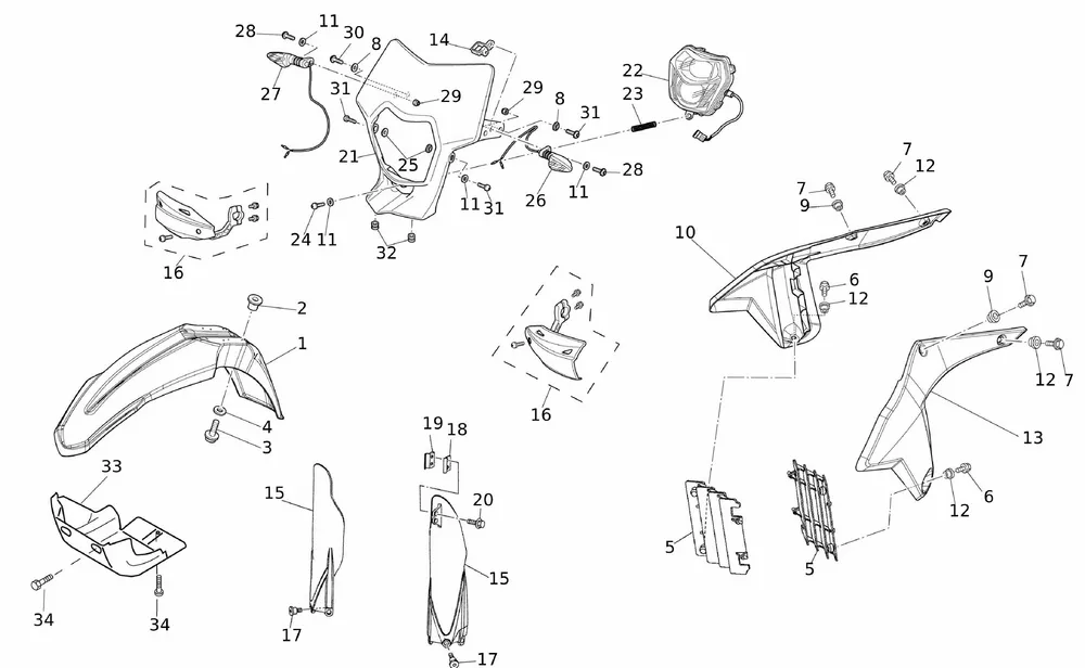 Kunststoffteile vorne