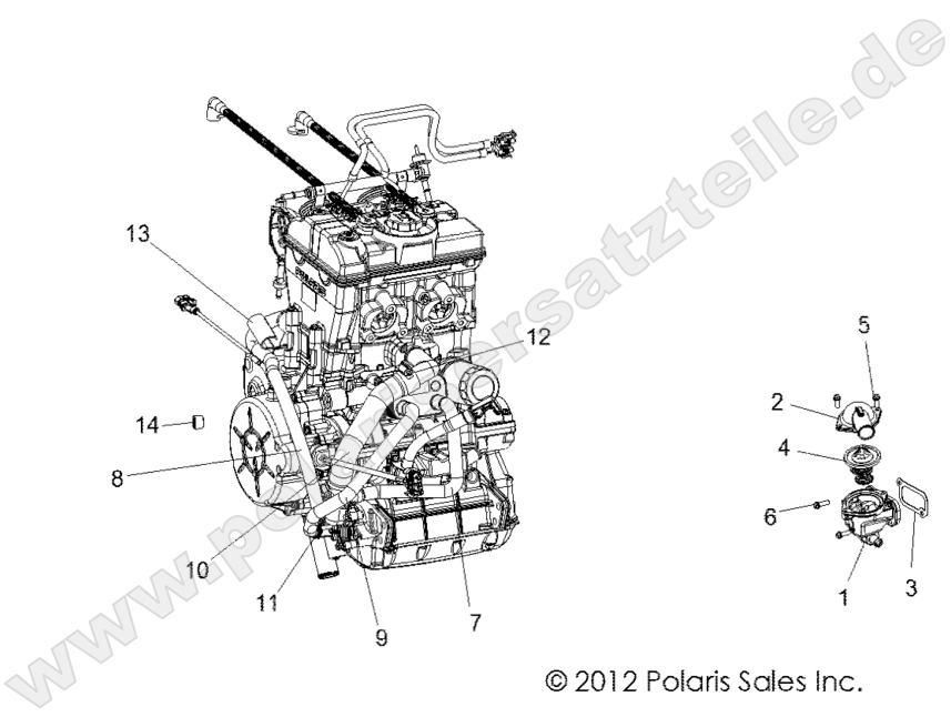 ENGINE, COOLING, THERMOSTAT and BYPASS