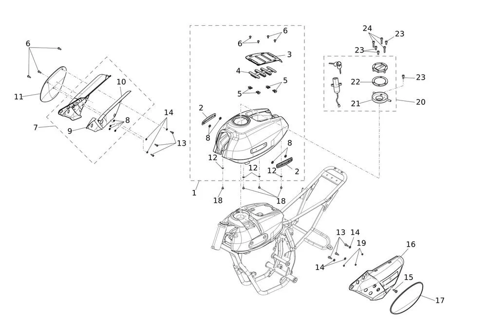 Caballero125MY24-Tank-Karosserie Tank / Seitenverkleidung