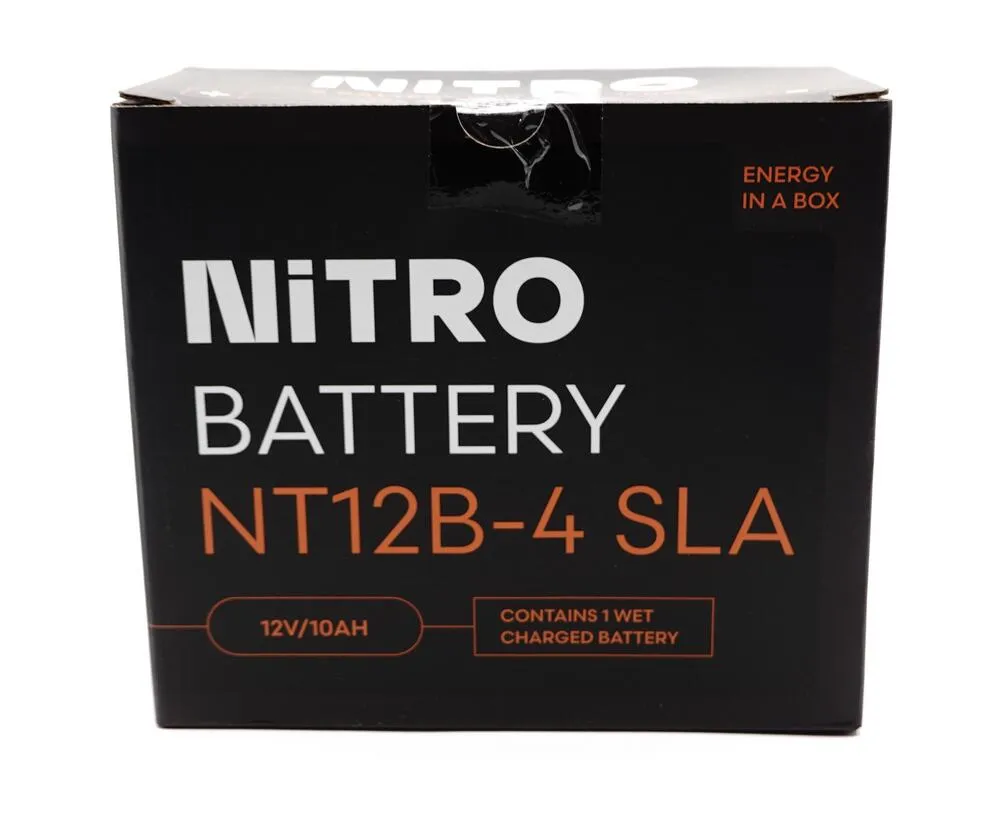 Nitro NT12B-4 SLA GEL AGM Batterie 12V 10AH - Einbaufertig (YT12B-BS YT12-B4)