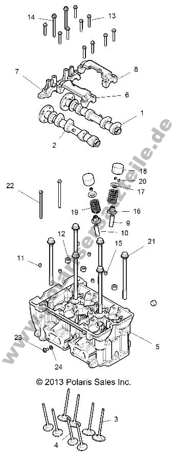 ENGINE, CYLINDER HEAD AND VALVES