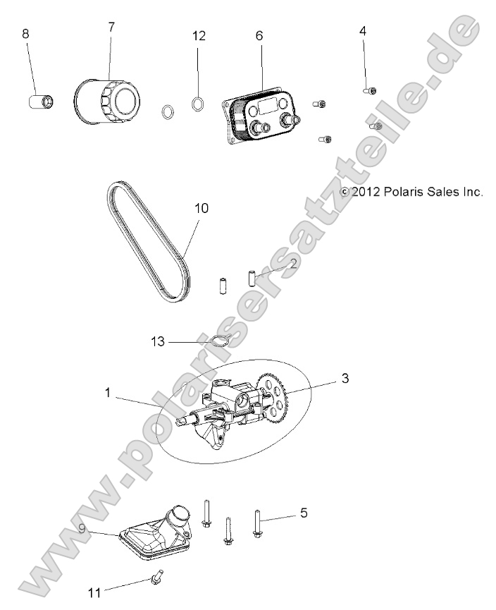 Engine, Oil Pump and Oil Cooler