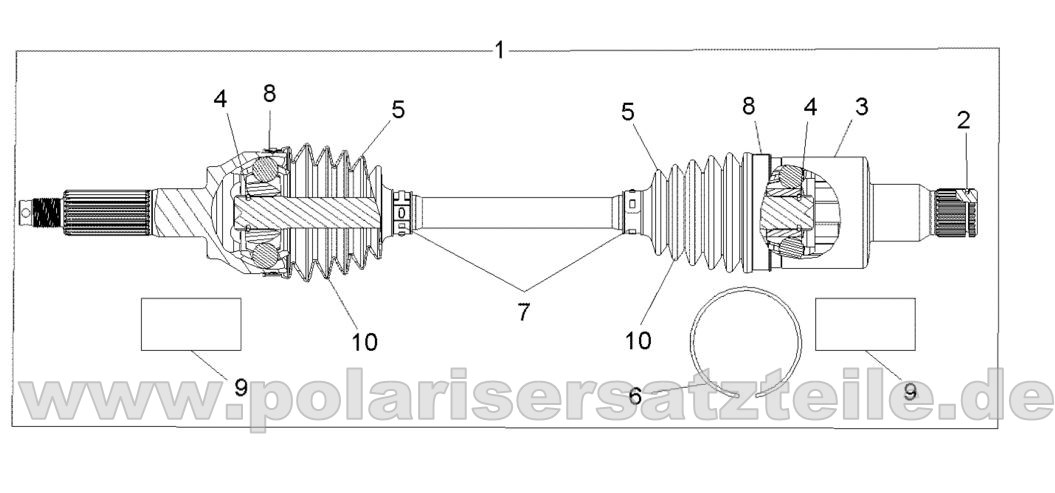 DRIVE TRAIN, REAR HALF SHAFT