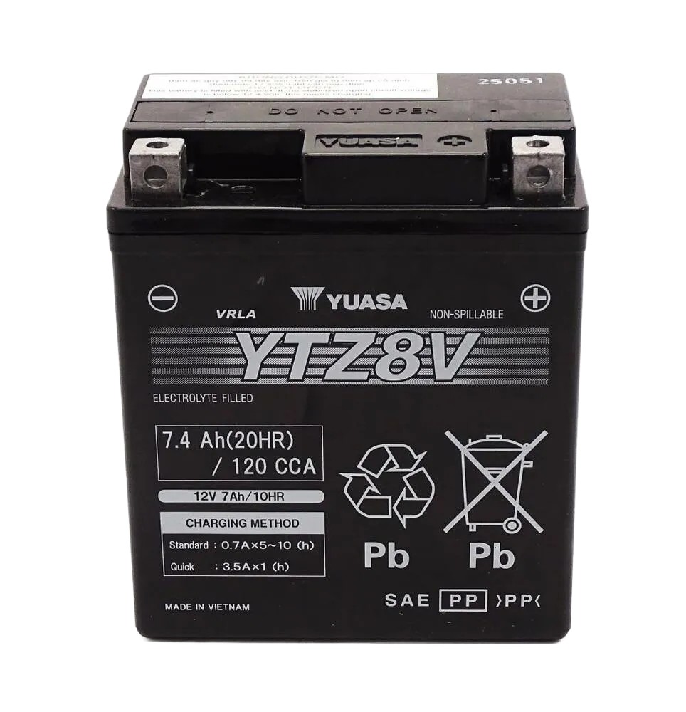 Yuasa YTZ8V AGM Batterie 12V 7,4AH WC - Einbaufertig (FTZ8V BTZ8V)