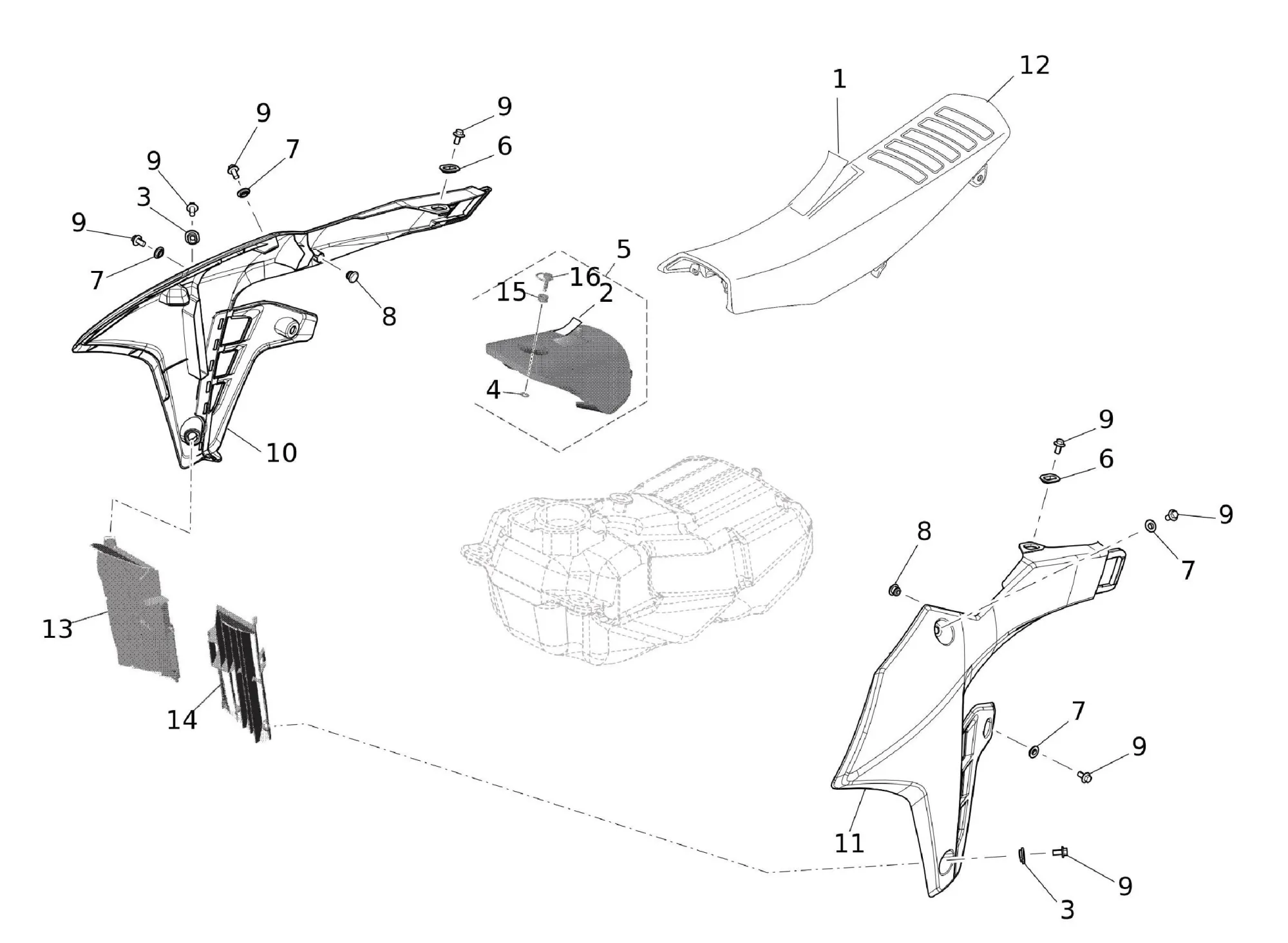 Kühlerverkleidung / Sitzbank