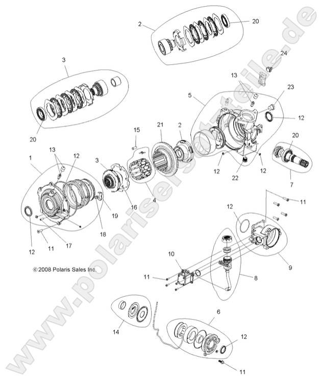 DRIVE TRAIN, FRONT GEARCASE INTERNALS