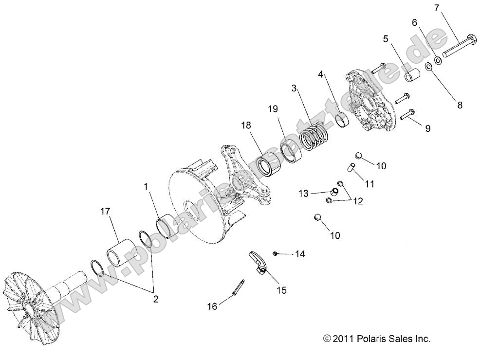 Drive Train, Primary Clutch (49ATVCLUTCHDRIVEN15ACE570)