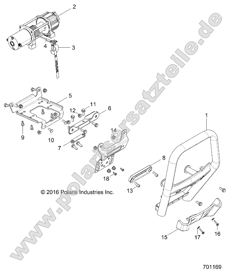 Accessory, Front Bumper, w/ Winch (701169)
