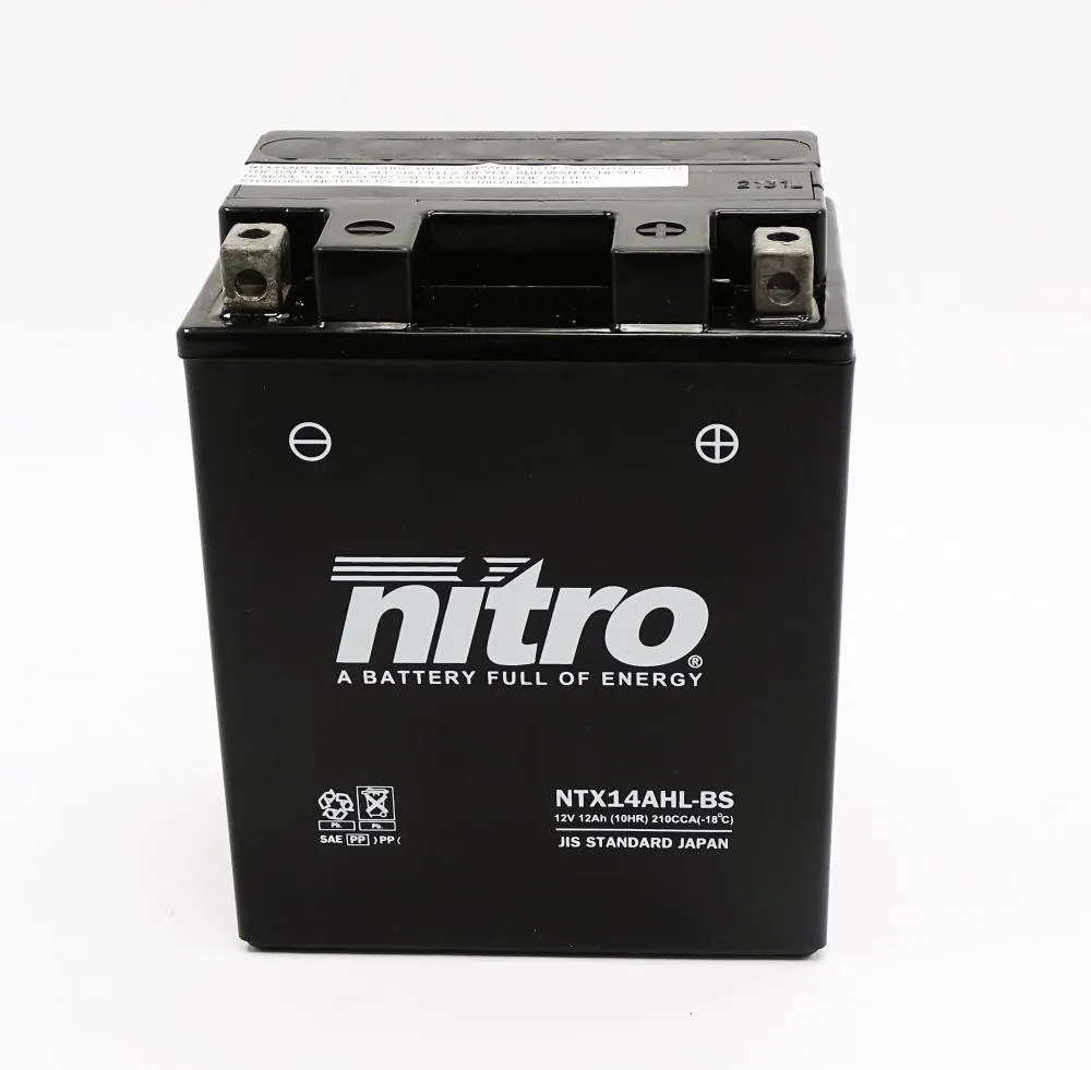Nitro_NTX14AHL_BS_YTX14AHL_BS_AGM_Batterie_12V_12AH__1 Nitro NTX14AHL-BS / YTX14AHL-BS AGM Batterie 12V 12AH - Einbaufertig (YB14L-A2, 12N14-3A)