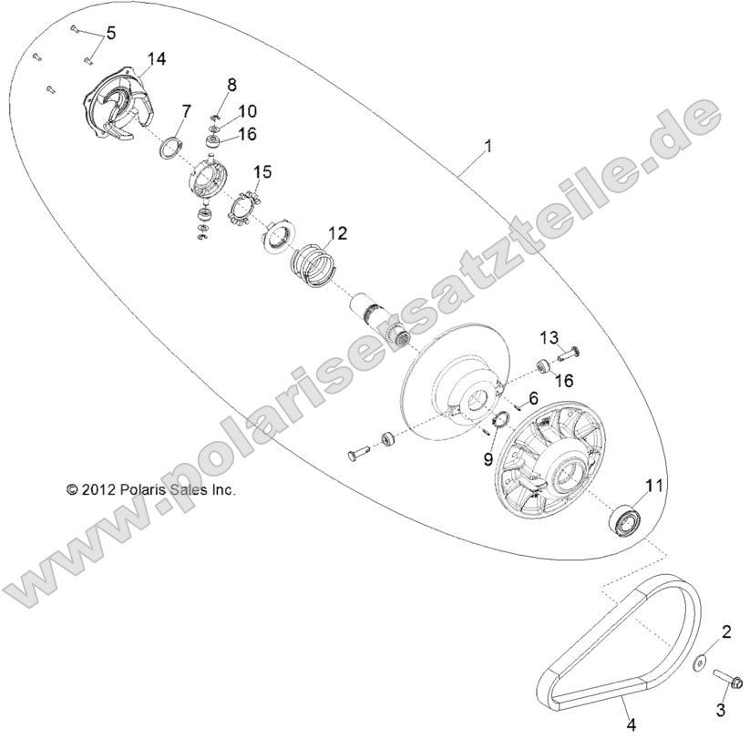 DRIVE TRAIN, SECONDARY CLUTCH