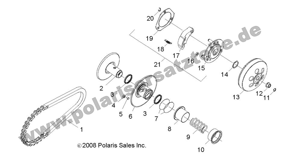 DRIVE TRAIN, CLUTCH, SECONDARY