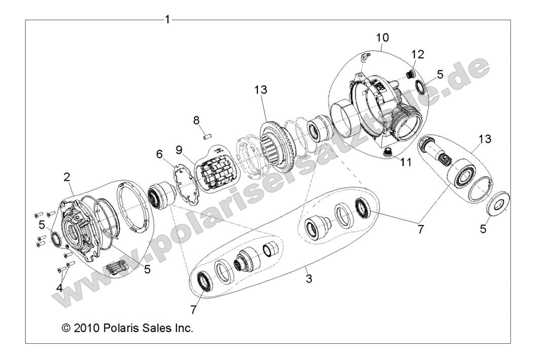 DRIVE TRAIN, FRONT GEARCASE INTERNALS