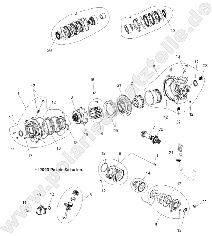 DRIVE TRAIN, FRONT GEARCASE INTERNALS (Built 3/06/10 and After)