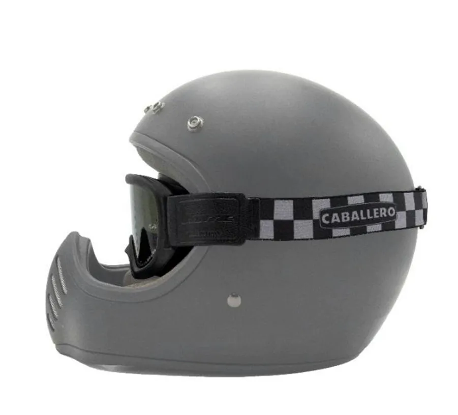Fantic Caballero Motorradbrille Zielflagge - schwarz - getöntes Glas - 08813005