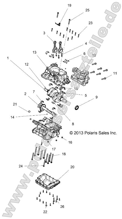 Engine, Crankcase and Crankshaft
