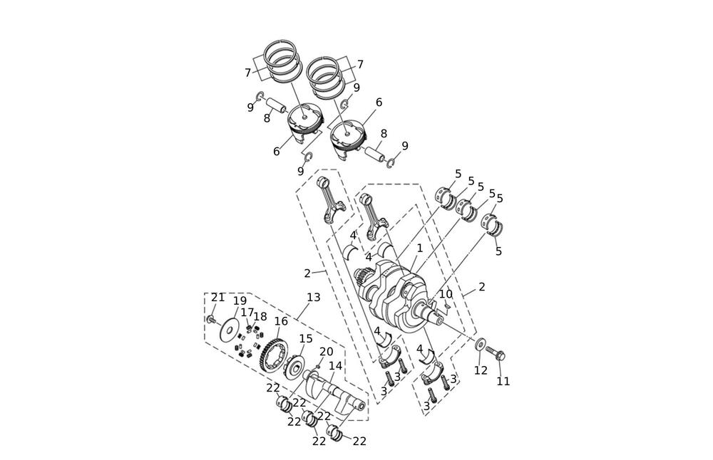 Caballero700-Kurbelwelle-Kolben Kolben / Kurbelwelle