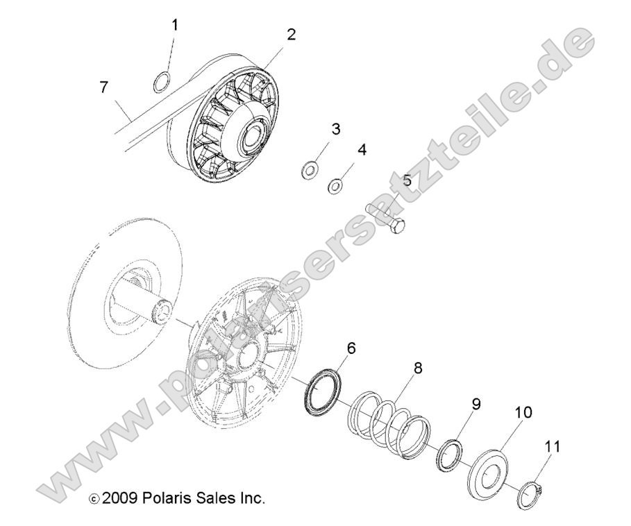 DRIVE TRAIN, SECONDARY CLUTCH