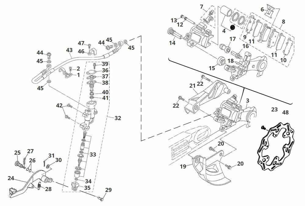 Fantic-XX-250-2T-Motocross-Bremssystem-hinten Bremssystem hinten