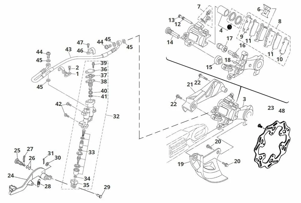 Fantic-XX-250-2T-Motocross-Bremssystem-hinten Bremssystem hinten