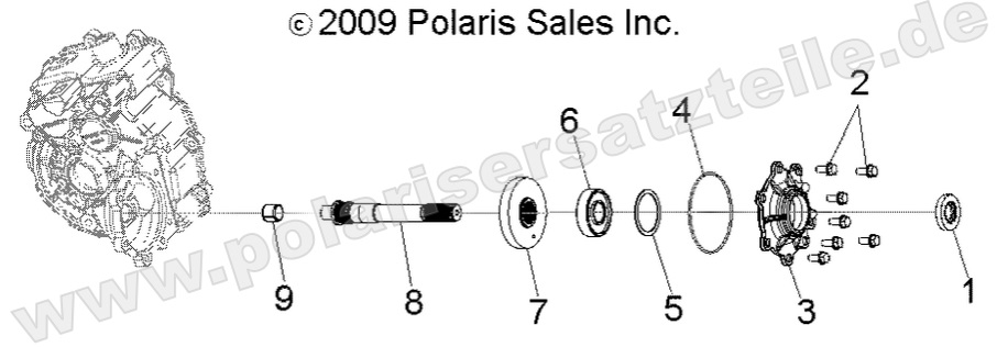 DRIVE TRAIN, MAIN GEARCASE OUTPUT SHAFT