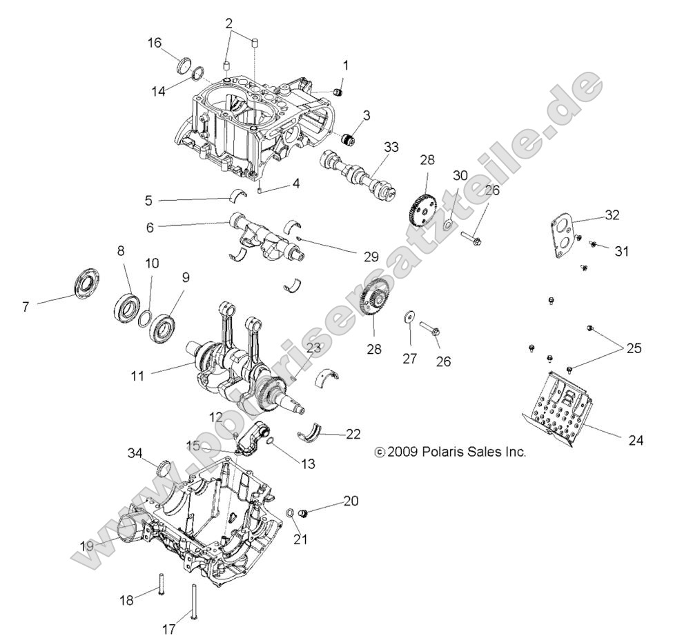 ENGINE, CRANKCASE and CRANKSHAFT