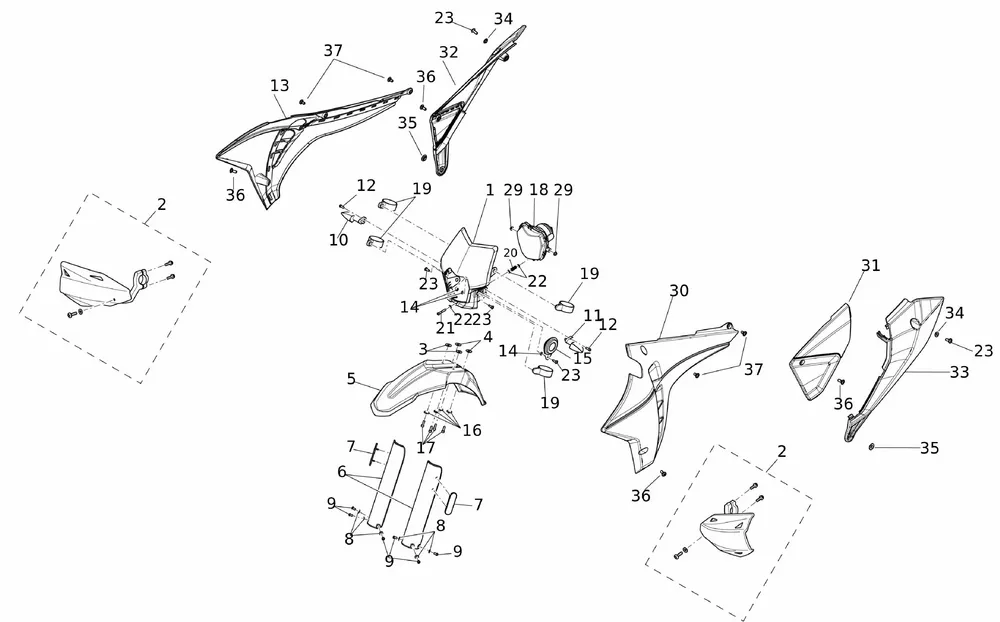 Kunststoffteile vorne