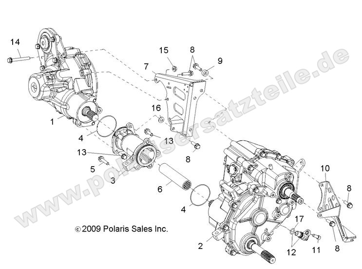 drive train gearcase carrier mounting