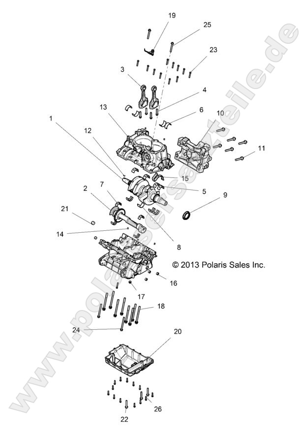 ENGINE, CRANKCASE AND CRANKSHAFT