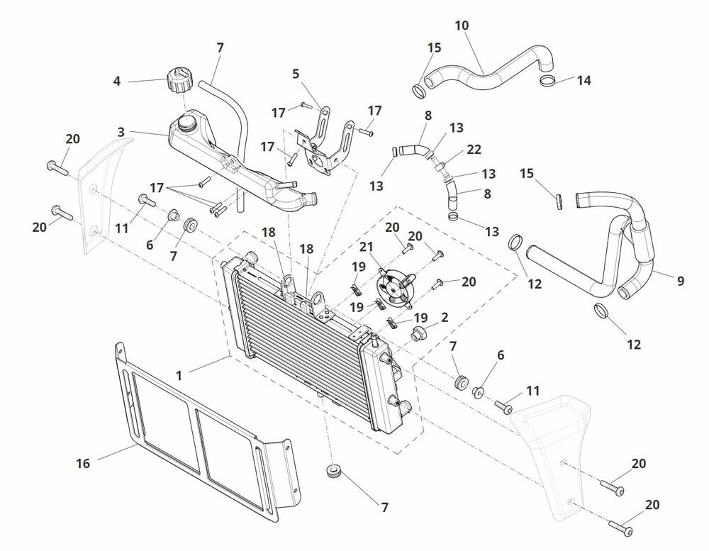 Fantic-Caballero-500-2019-Kuehlsystem Kühlsystem