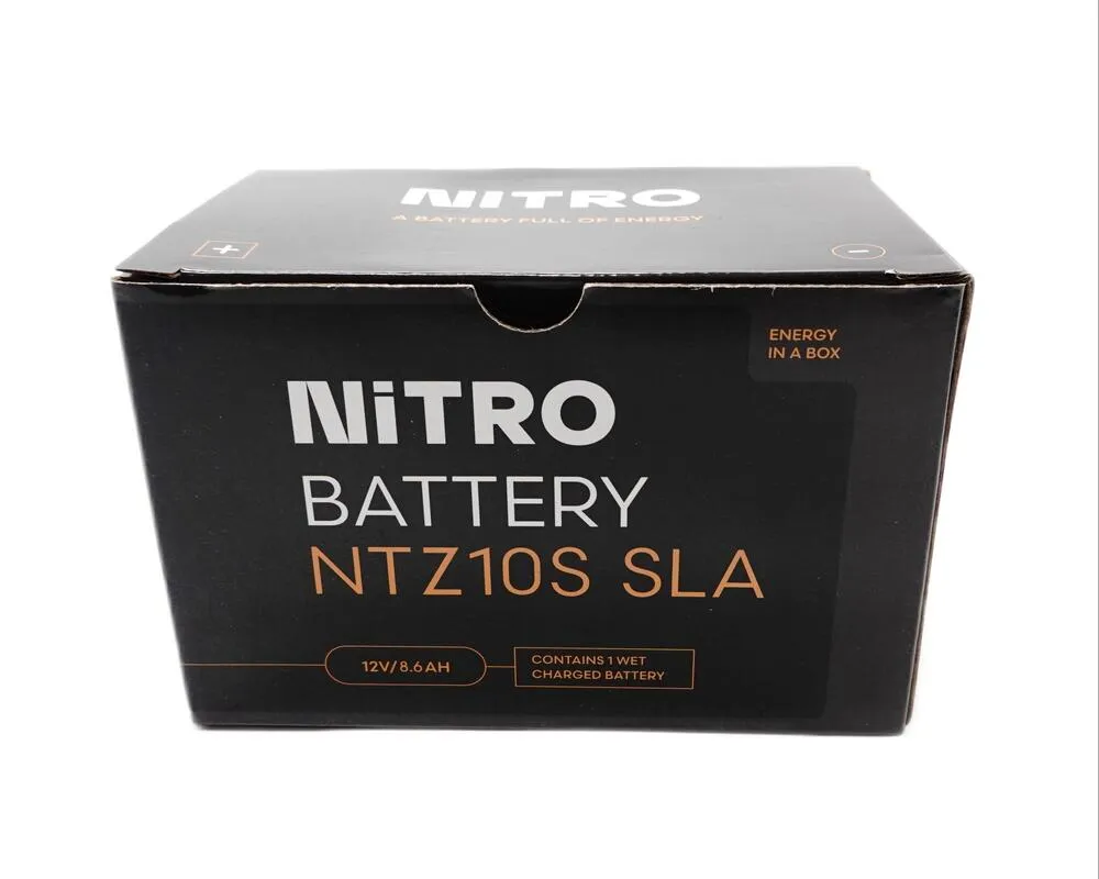 Nitro NTZ10S SLA GEL AGM Batterie 12V 8,6AH - Einbaufertig (YTZ10S YTZ10S-BS)