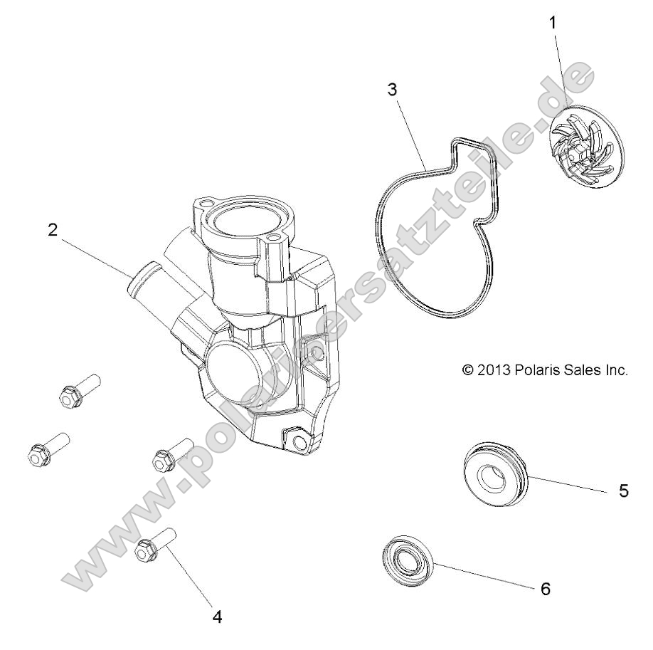 Engine, Waterpump Impeller and Cover