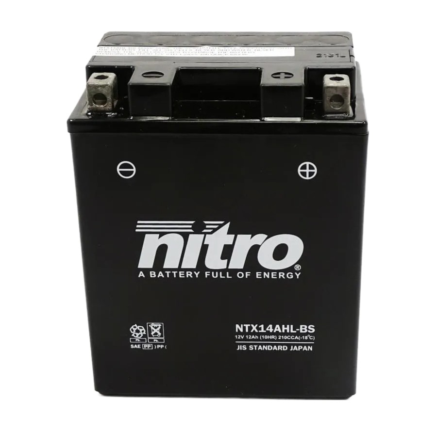 Nitro NTX14AHL-BS AGM Batterie 12V 12AH - Einbaufertig (YTX14AHL-BS YB14L-A2 12N14-3A)