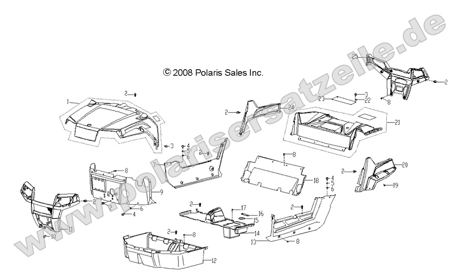 body hood bumpers panels floor and rack