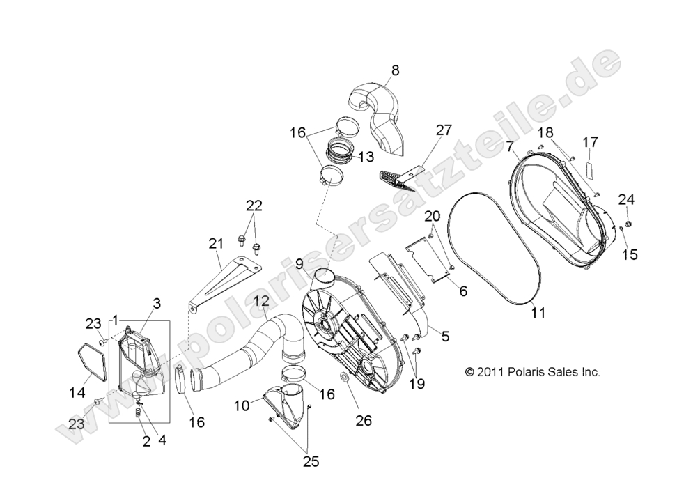 DRIVE TRAIN, CLUTCH COVER and DUCTING