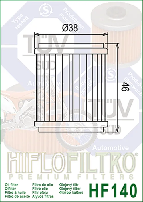 Hiflofiltro Ölfilter Hiflo HF140 - GasGas / Fantic / Husqvarna / MBK / Yamaha