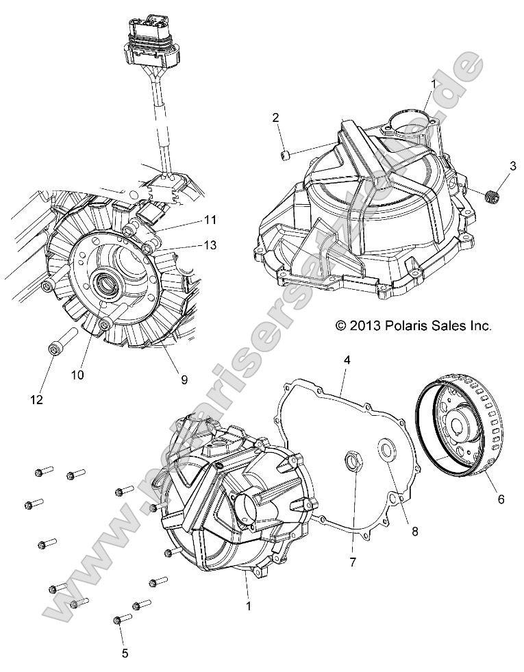 Engine, Stator Cover and Flywheel