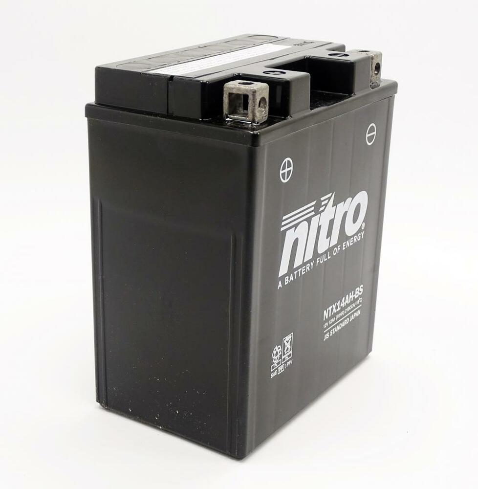 Nitro NTX14AH-BS / YTX14AH-BS AGM Batterie 12V 12AH - Einbaufertig (YB14A-A2)