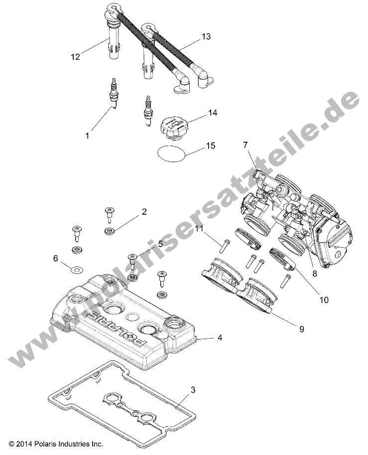 ENGINE, THROTTLE BODY AND VALVE COVER