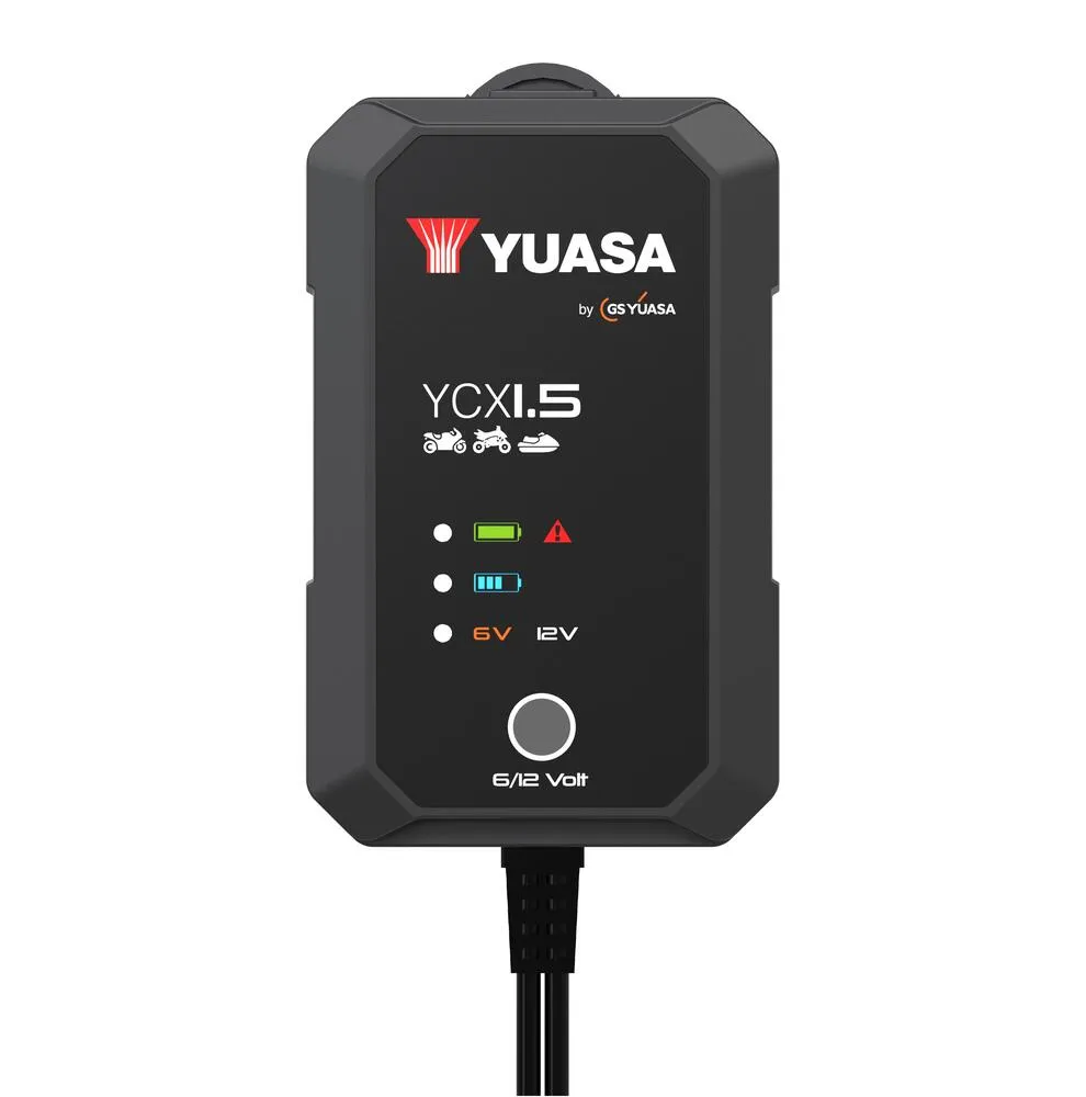 Yuasa YCX1.5 Batterieladegerät 6V / 12V 1.5A für Blei-Säure + Lithium Batterie