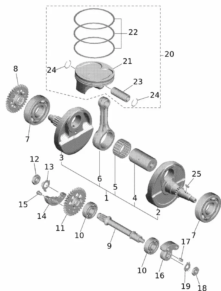 Kurbelwelle / Kolben