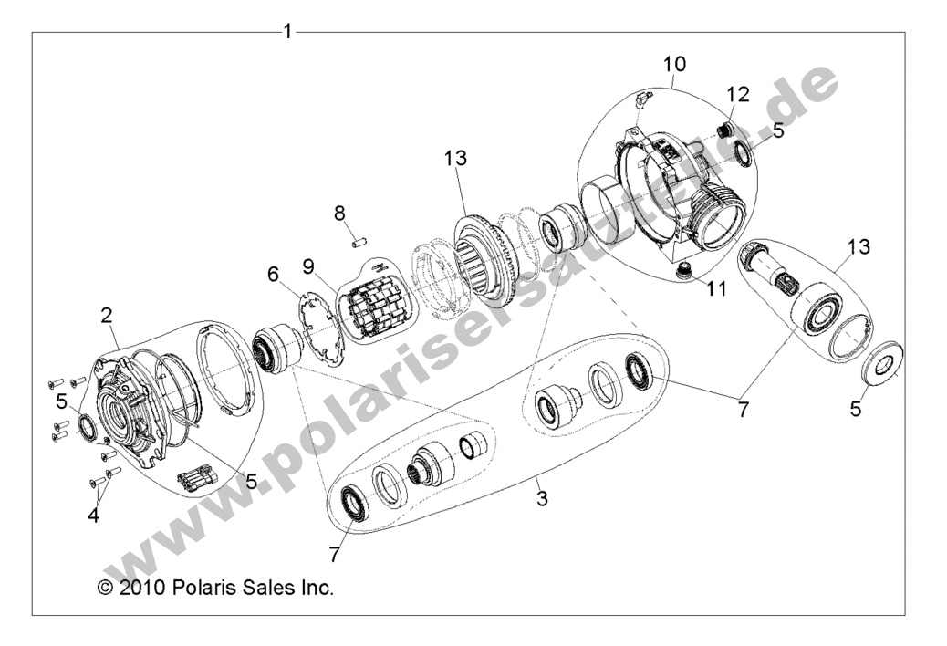 DRIVE TRAIN, FRONT GEARCASE INTERNALS