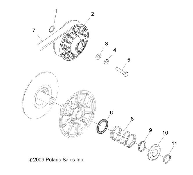 DRIVE TRAIN, SECONDARY CLUTCH