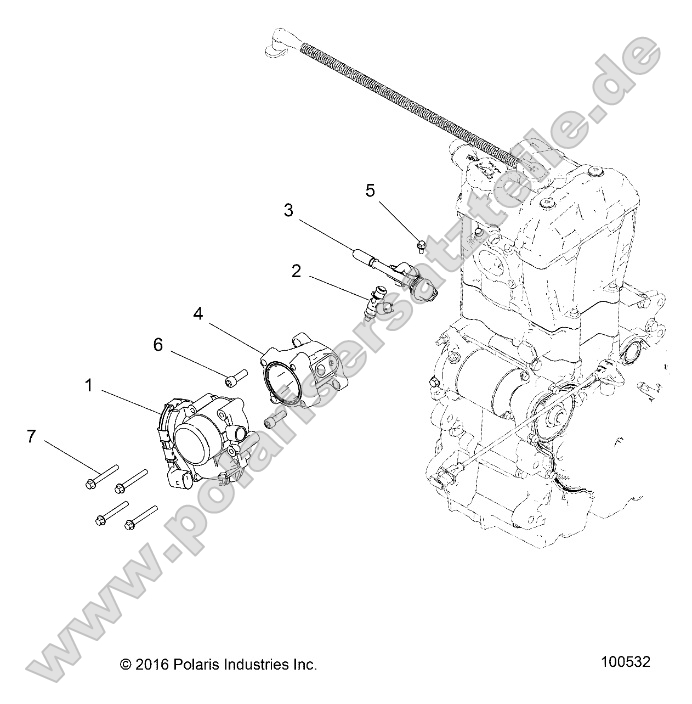 Engine, Throttle Body and Fuel Rail