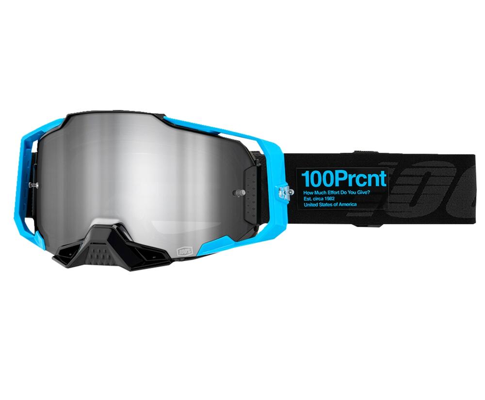 100% Crossbrille Armega - Barley 2 blau-schwarz - Silber verspiegeltes HD Glas