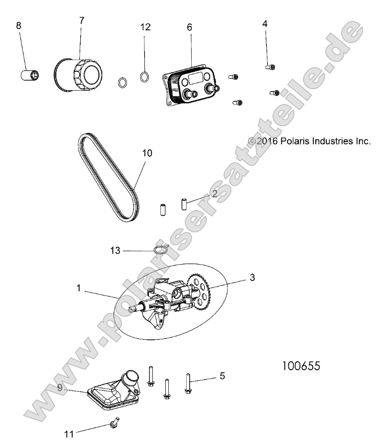 Engine, Oil Pump and Oil Cooler