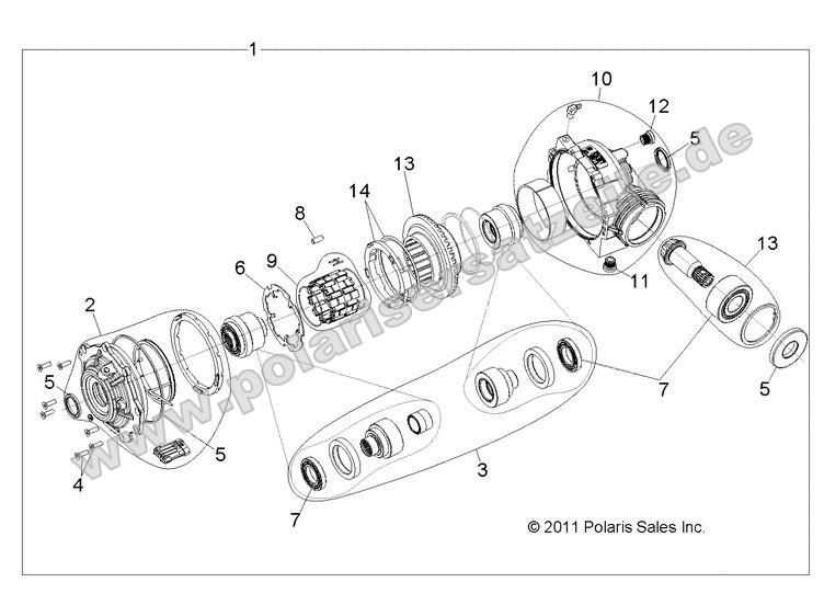 DRIVE TRAIN, FRONT GEARCASE INTERNALS