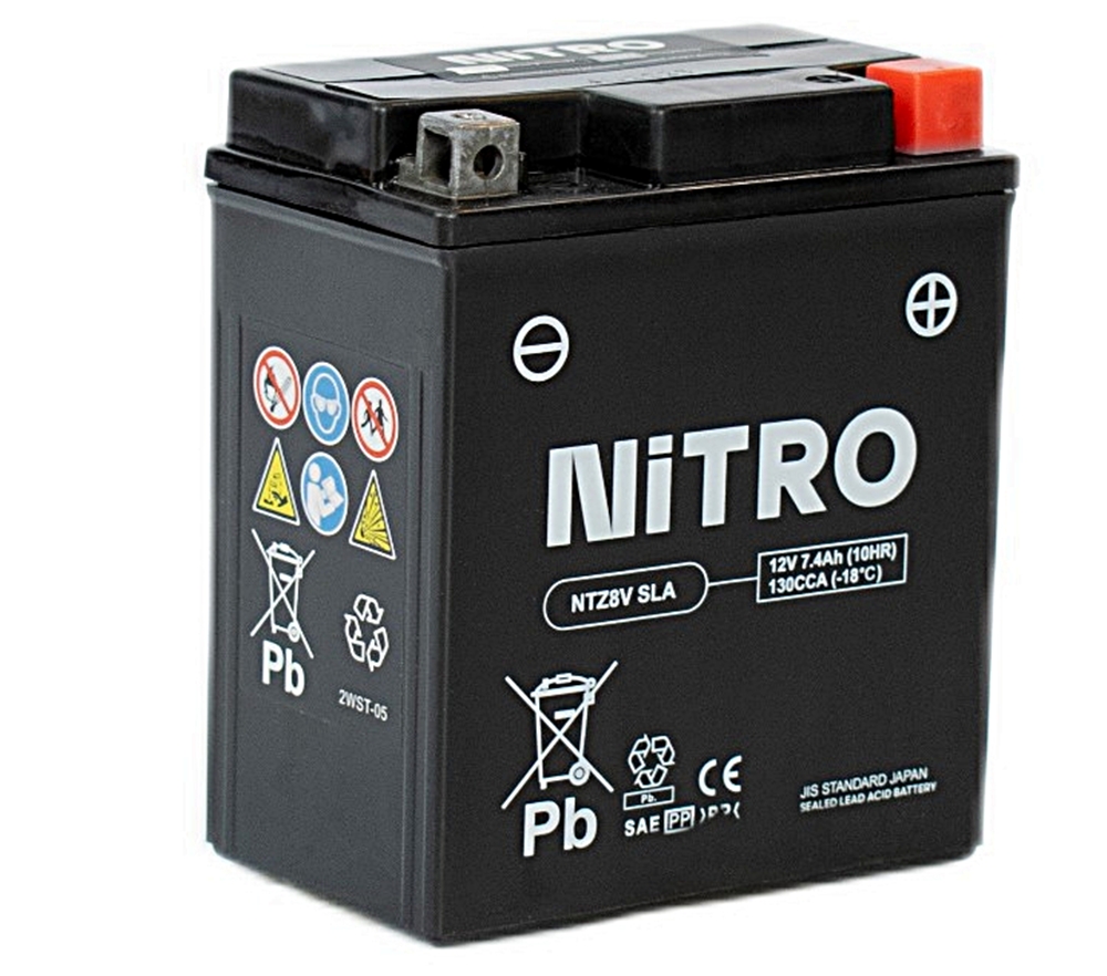 Nitro NTZ8V SLA AGM Gel Batterie 12V 7.4 Ah ab Werk gefüllt