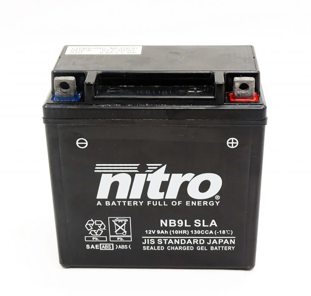 Nitro_NB9L_SLA_GEL_AGM_Batterie_12V_9AH___Einbaufertig Nitro NB9L SLA GEL AGM Batterie 12V 9AH - Einbaufertig (YB9L-A2 12N9-3A-1)